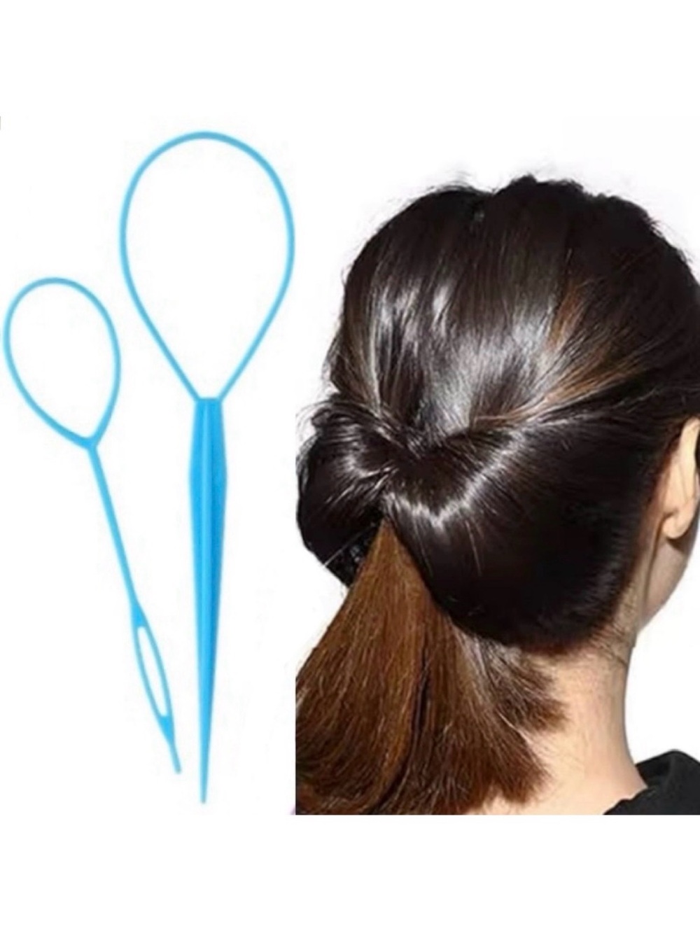 💞 New Set of 2 Blue Topsy Tail Style Hair Styling Loop Tools